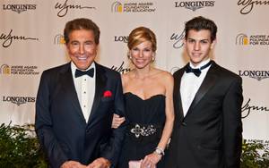 Steve Wynn, wife Andrea Hissom and stepson Nick Hissom attend the Andre Agassi Grand Slam red carpet and benefit gala at Wynn Las Vegas on Oct. 29, 2011. 